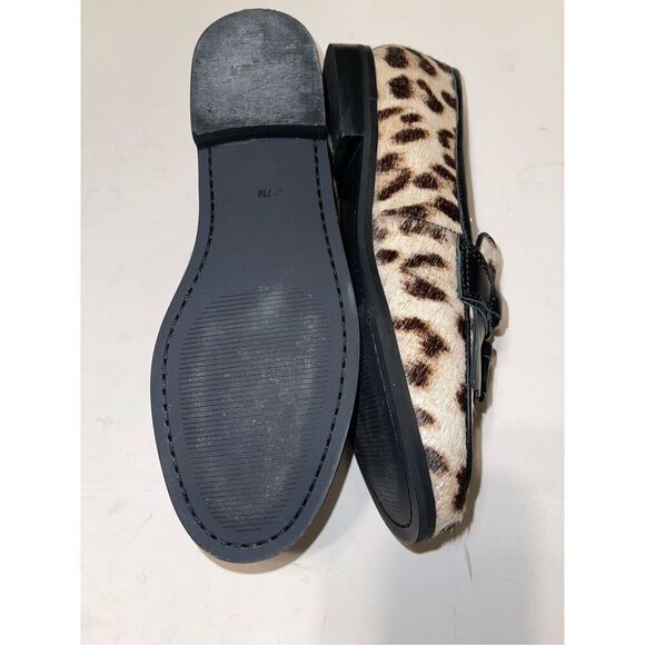 TALBOTS LAURA TASSEL CALF HAIR LOAFERS - SNOW LEOPARD Size 7 A12 - Picture 5 of 7
